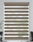 Wood look day and night effect blind - brown 198 x 213 cm