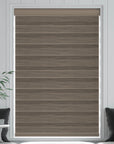 Wood look day and night effect blind - brown 198 x 213 cm