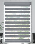 Wood look day and night effect blind - gray 61 x 213 cm