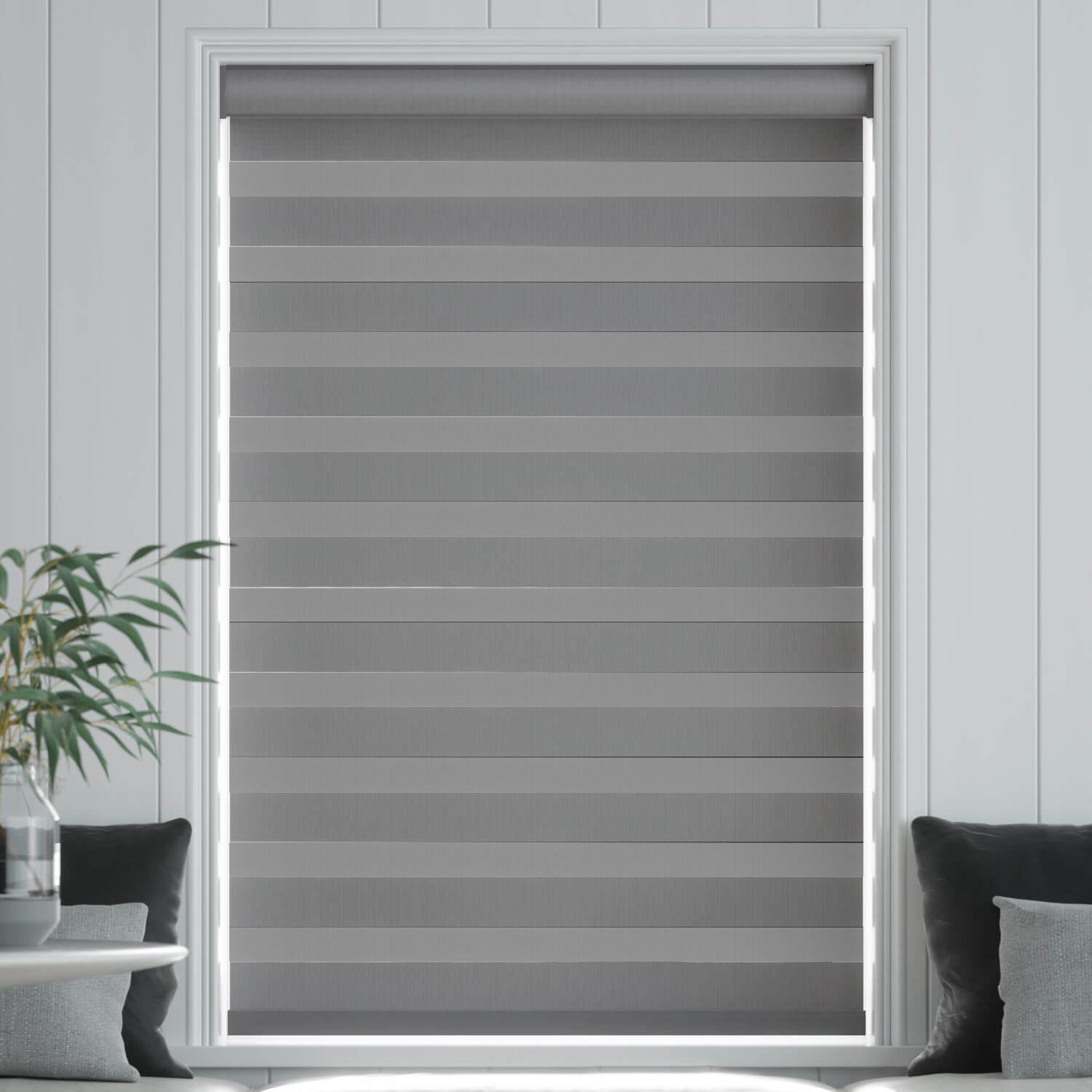 Day and night effect blind - gray 173 x 213 cm