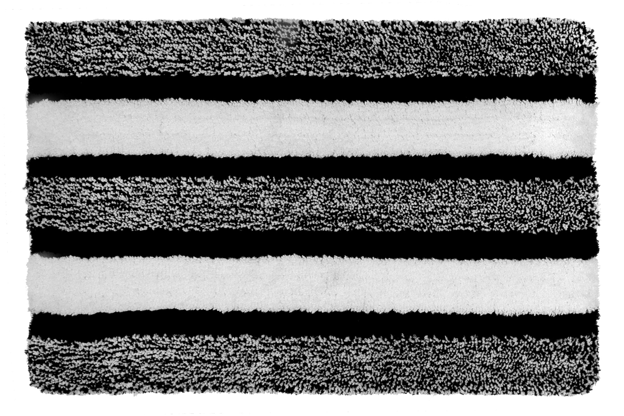 Tapis de bain lignes 51 x 81 cm - Noir et Blanc