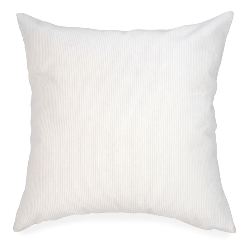 Coussin en velours côtelé blanc