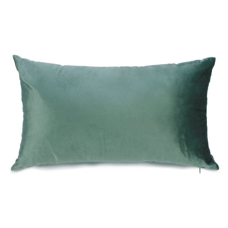 Coussin rectangulaire en velours vert foncé